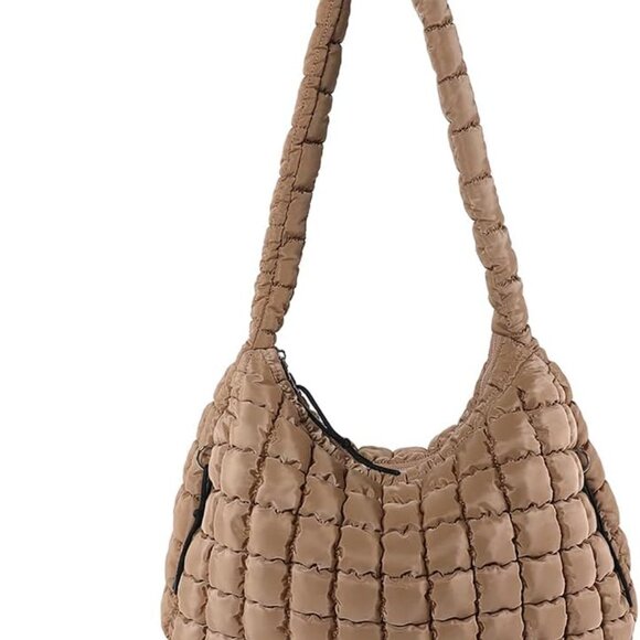 Nylon Quilted Tote Crossbody Bag Women Puffy Hobo Shoulder Bag for Daily Use - Picture 1 of 6